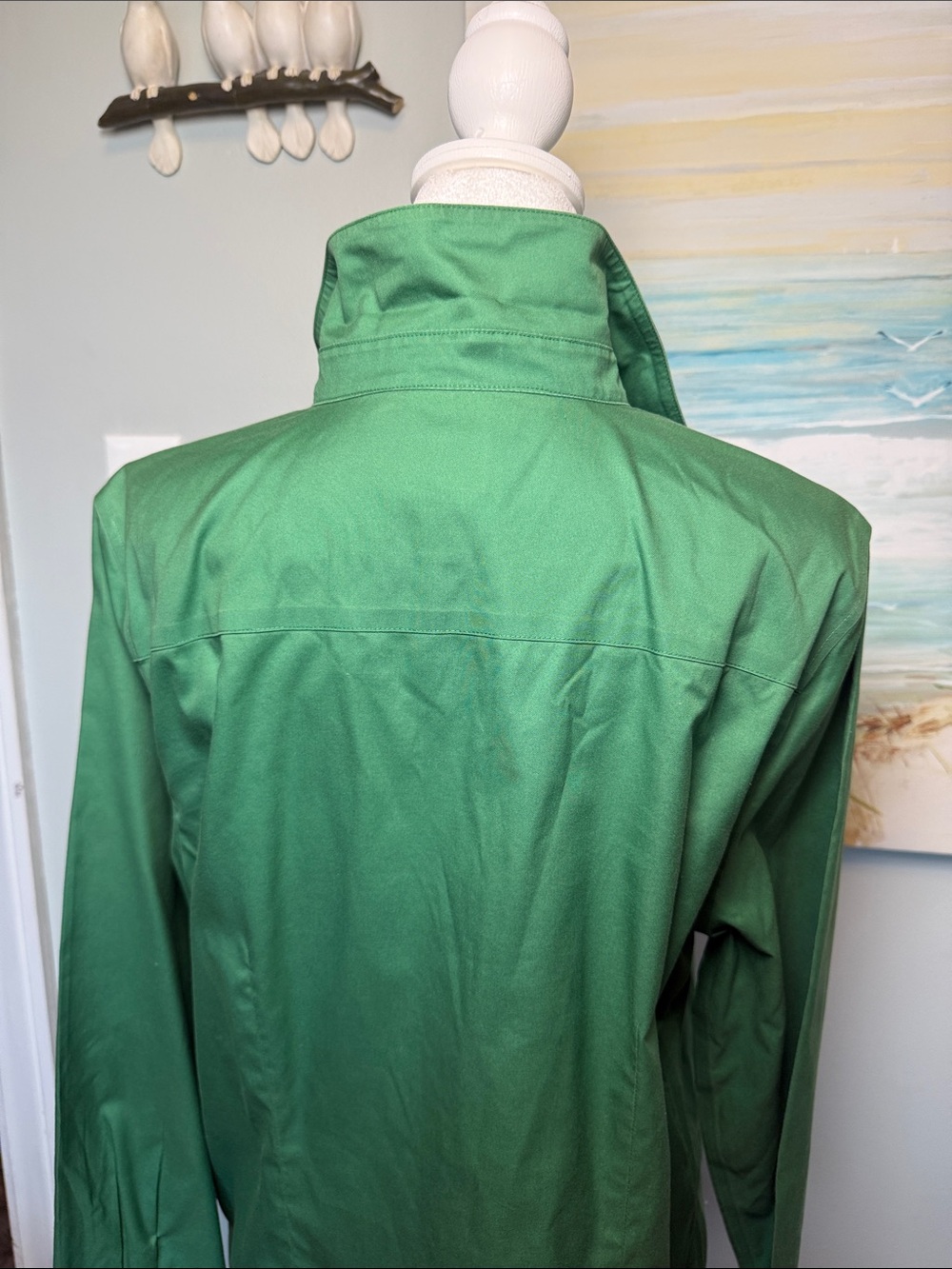 Chico's Emerald Green Button-Front Collared Shirt - Picture 4 of 5